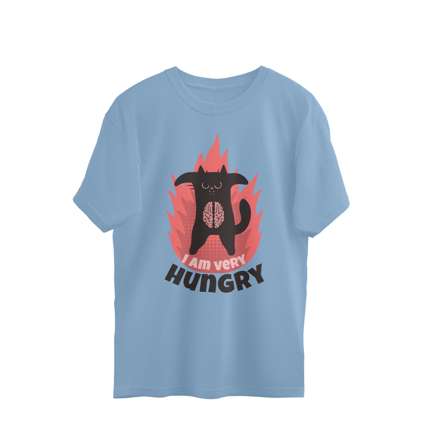 Hungry Meow Oversized T - Shirt