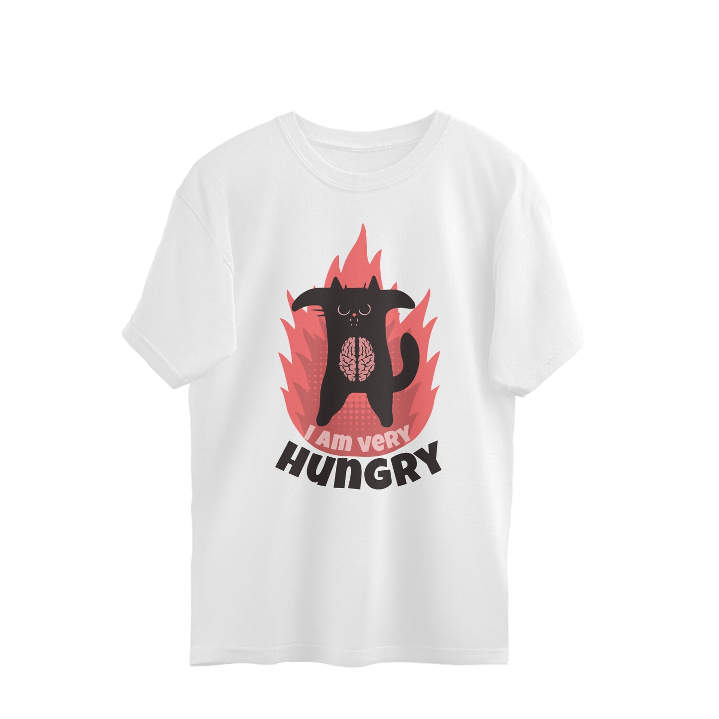 Hungry Meow Oversized T - Shirt